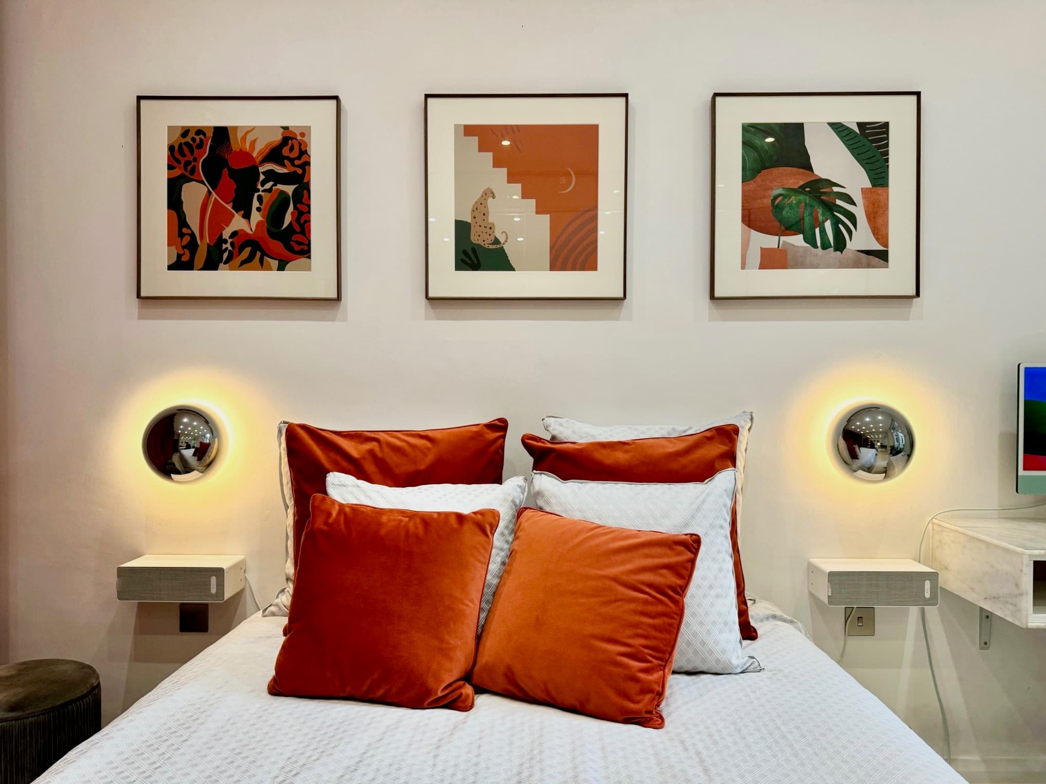 Master bedroom detail with Egyptian cotton linen