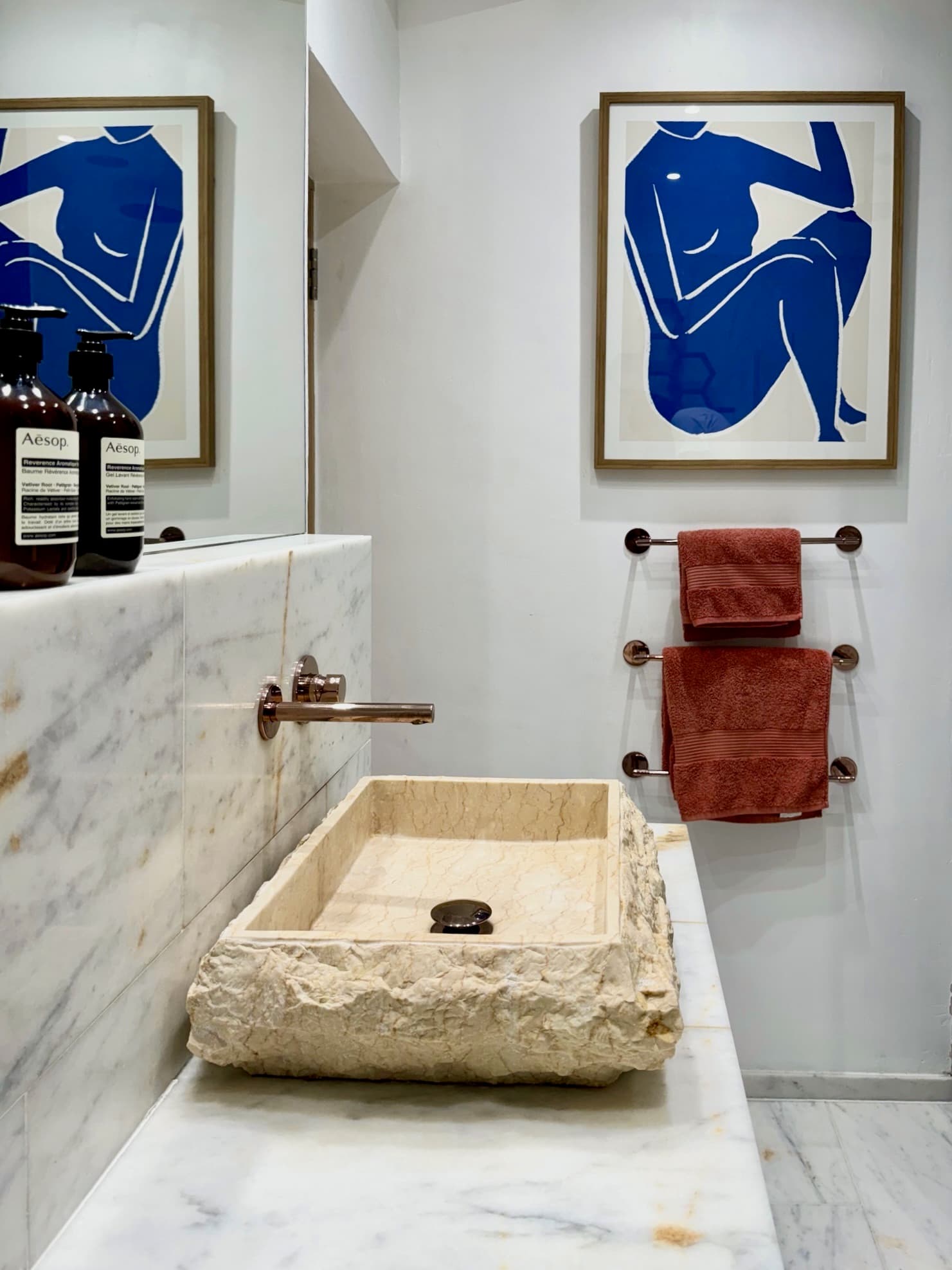 Marble bathroom vanity