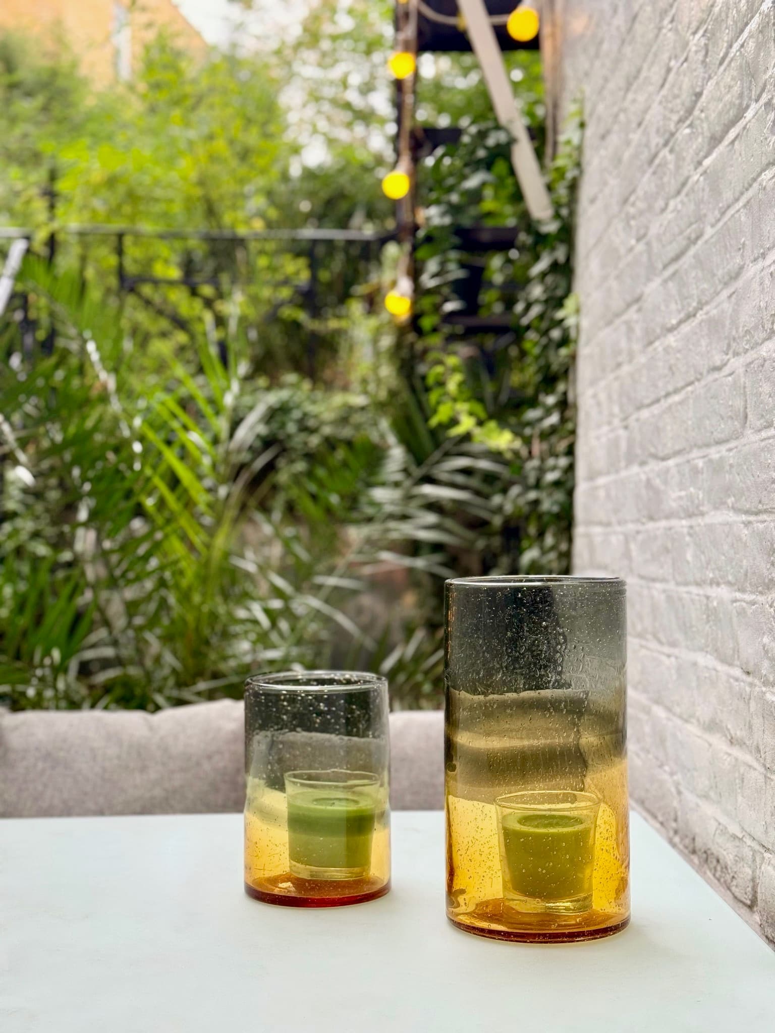 Outdoor dining table on the private terrace